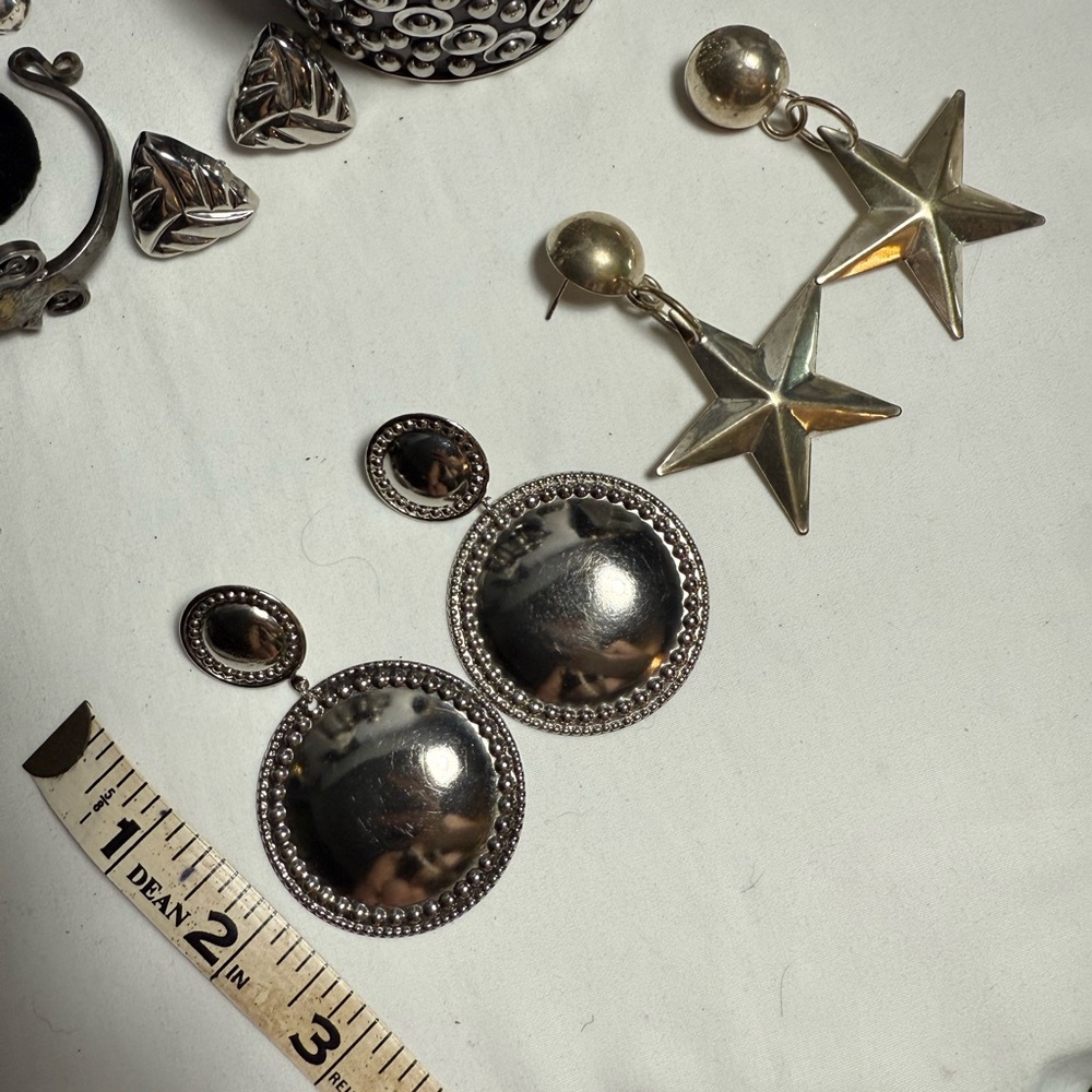 Silvertone Statement Jewelry Lot - image 3